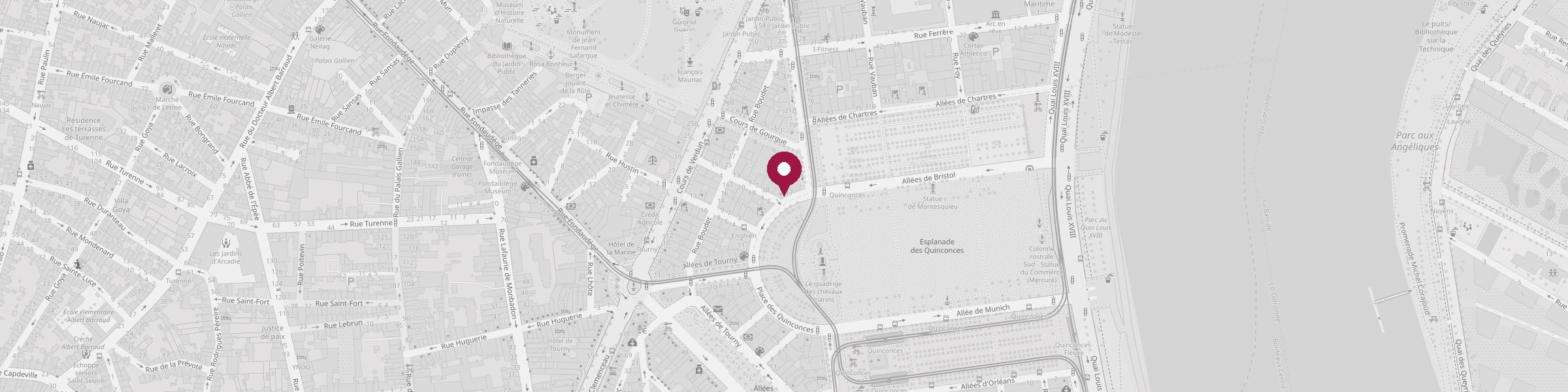 Plan d'accès : 16 place des Quinconces, Bordeaux